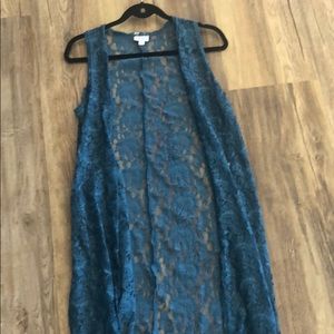 Lularoe blue lace Joy Vest